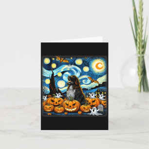 Carte Art du ciel nocturne Chien de Terre-Neuve Hallowee