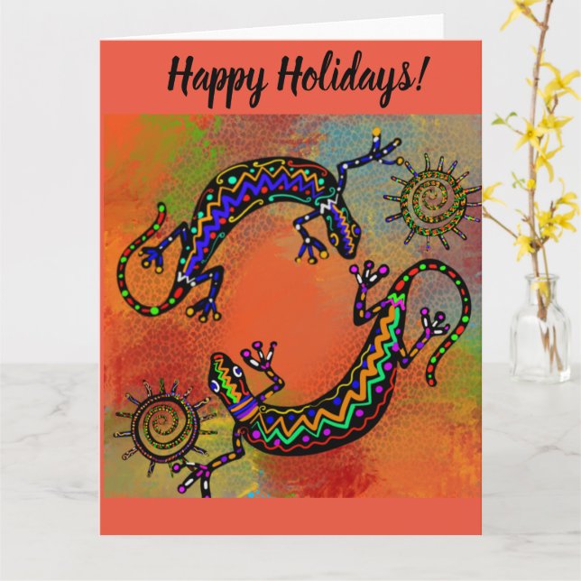 CARTE ART DU LÉZARD SUD-OUEST    (Fleur jaune)