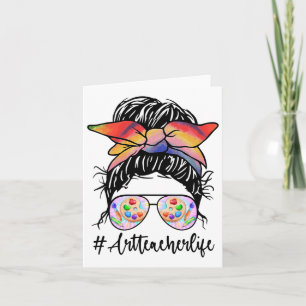 Carte Art Enseignant Vie Messy Bun Chemise Ck To School