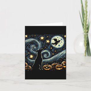 Carte Art étoilé d'Halloween Art du ciel nocturne Chien