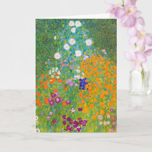 Carte Art floral de cottage vintage de Gustav Klimt