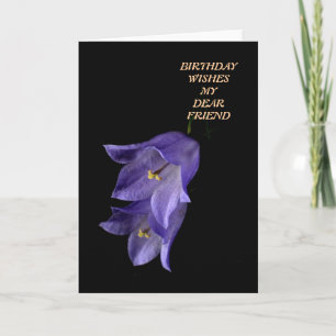 Carte Art floral violet voeux d'anniversaire Ami