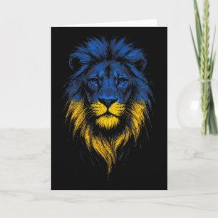 Carte Art Force de Lion Drapeau Ukrainien Ukraine