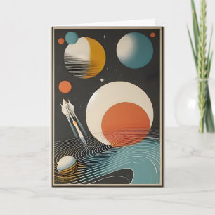 Carte Art galactique de l'ère spatiale du milieu du sièc