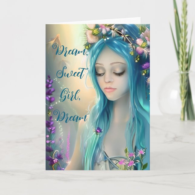 Carte Art Imaginaire Ethéal | Belle Fée Bleue (Devant)