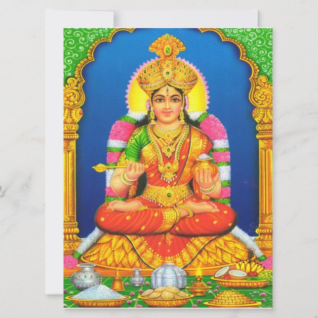 Carte Art indien Lakshmi déesse Religion hindoue (Devant)