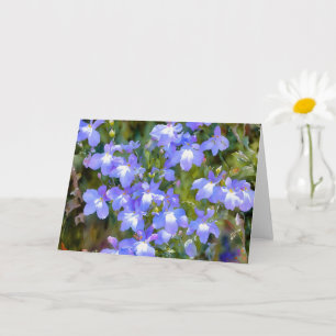 Carte Art Jolie bleu violet Fleurs