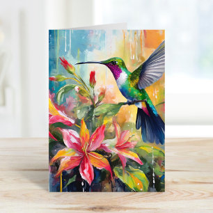 Carte Art Moderne Coloré de Colibri