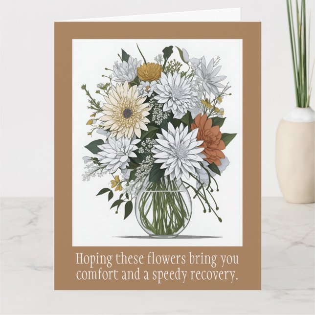 Carte Art Moderne Fleur Boho Style Se Bien Bientôt (Devant)
