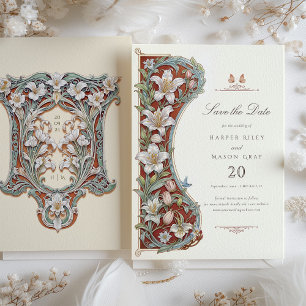Carte Art Nouveau de rappel de date de mariage aux