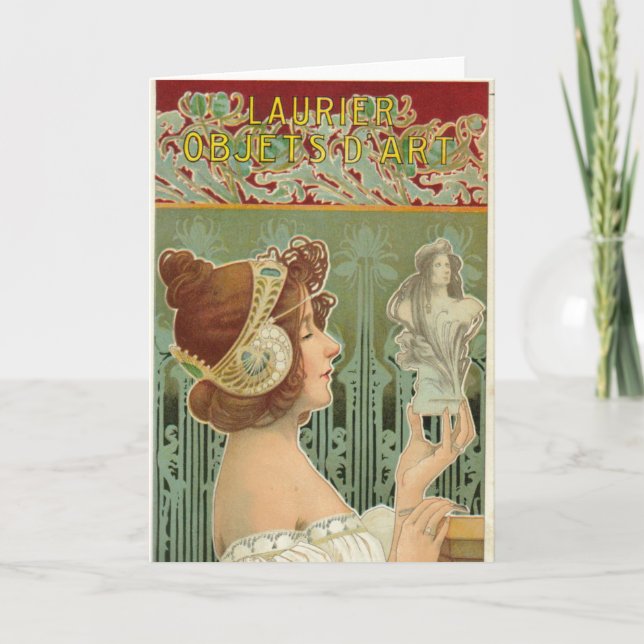 Carte Art nouveau femme art français henri livemont (Devant)