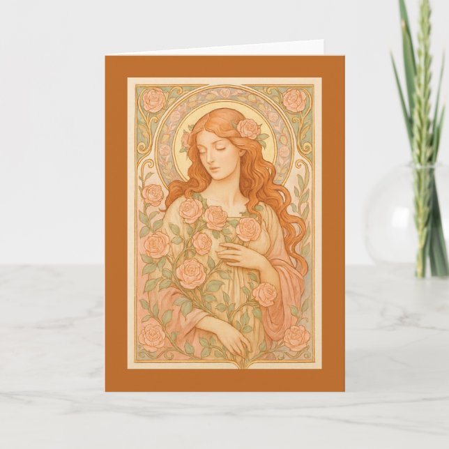 Carte Art Nouveau Rose Maiden (Devant)