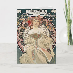 Carte Art Nouveau Vintage Alphonse Mucha Art Painting