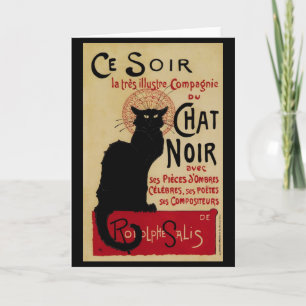 Carte Art Nouveau vintage, Ce Soir Conversation Noir Cha