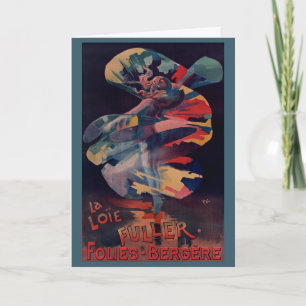 Carte Art Nouveau vintage, Loie Fuller au Folies Bergere