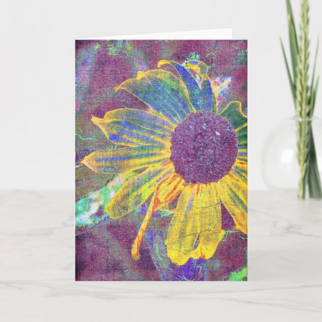 Carte Art numérique fou Daisy (Devant)
