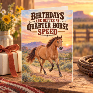 Carte Art occidental d'anniversaire de Quarter Horse ale