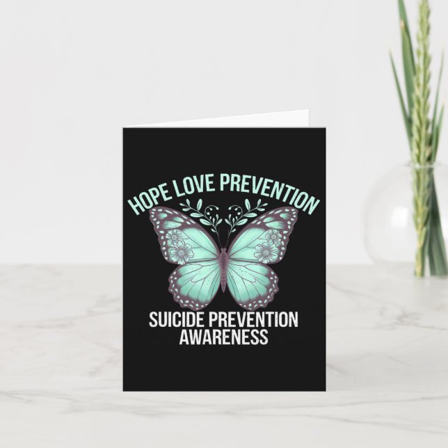 Carte Art Papillon Aqua Répandre la prévention du suicid (Devant)