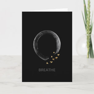 Carte Art personnalisable BREATHE Zen Enso Cercle Ginkgo