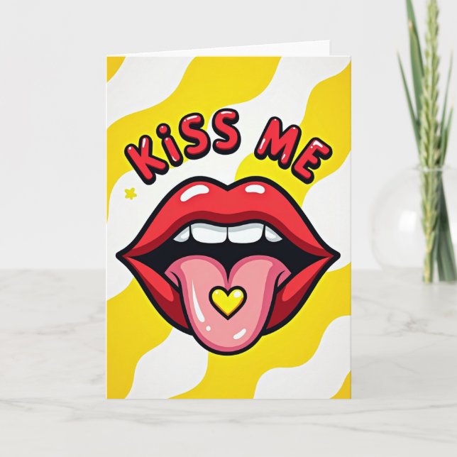 Carte Art Pop Kiss Me Lips (Devant)