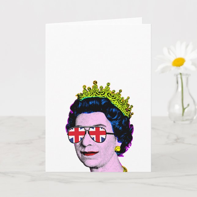 Carte Art Pop Moderne Amusant HM Reine en lunettes Union (Petite plante)