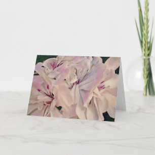 Carte Art rose Fleur Geranium Blooms Art Note Card