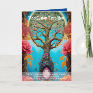 Carte Art sacré Arbre mystique de la vie Rêveur spiritue