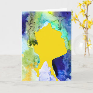 Carte art silhouette abstrait aquarelle