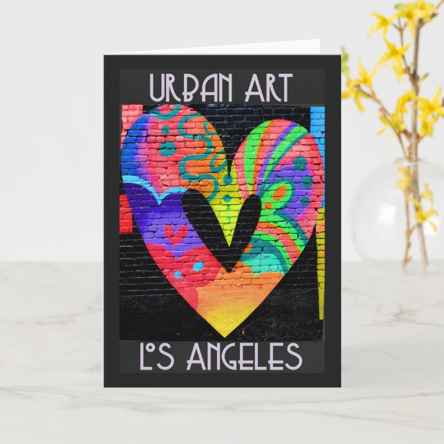 Carte Art urbain, Los Angeles, Graffiti, (Fleur jaune)