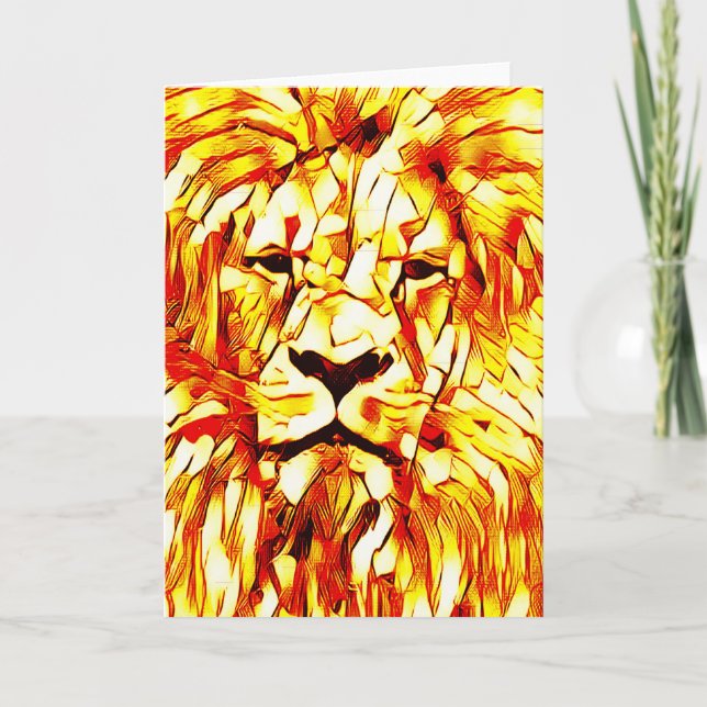 Carte Art Vibrant Lion Card (Devant)