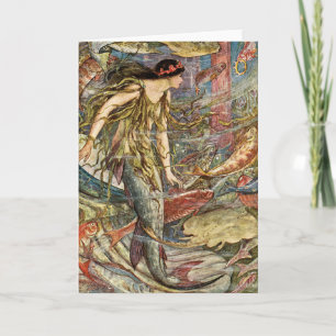 Carte Art victorien de sirène par H J Ford