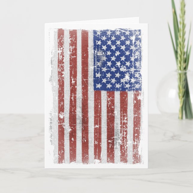 Carte Art vintage de drapeau américain (Devant)