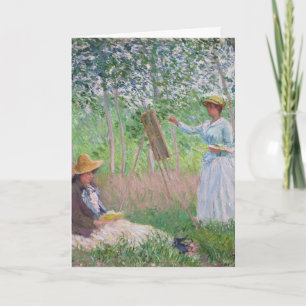 Carte Art vintage de Monet représentant une forêt ensole