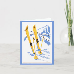Carte Art vintage de ski