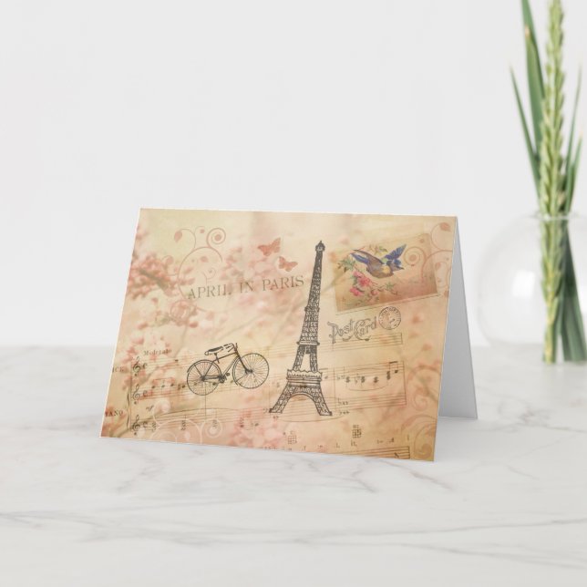 Carte Art vintage de Tour Eiffel (Devant)