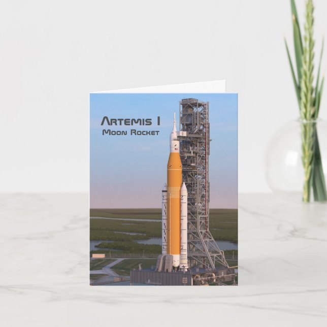 Carte Artemis Une Lune Rocket sur Pad (Devant)