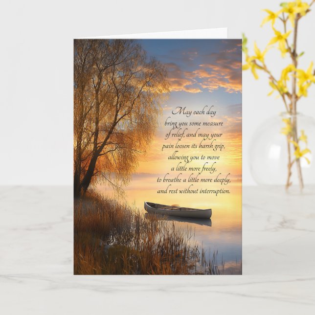 Carte Arthrite Canoë sur le Lac Sentimental Meilleurs Vœ (Fleur jaune)
