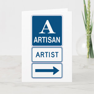 Carte Artisan Studio Signer flèche directionnelle