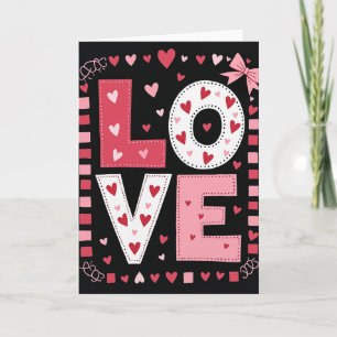 Carte artisanale à cœurs pointillés Love Hearts