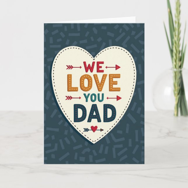 Carte Artisanale On T'aime Papa (Devant)