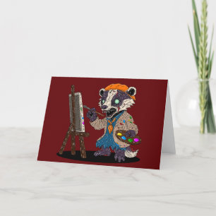 Carte Artiste blaireau zombie