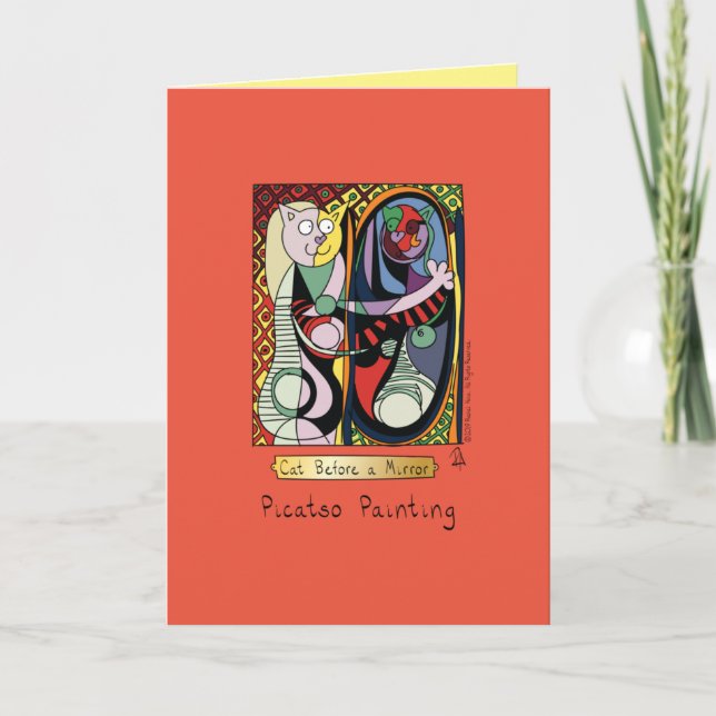 Carte Artiste de chat drôle (Devant)