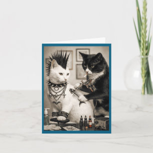 Carte Artiste de tatouage de chat Punk drôle sous-cultur