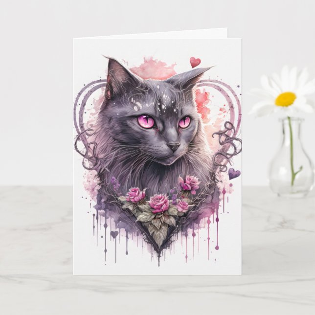 Carte Artiste Majestic Kitty Cat Art (Petite plante)