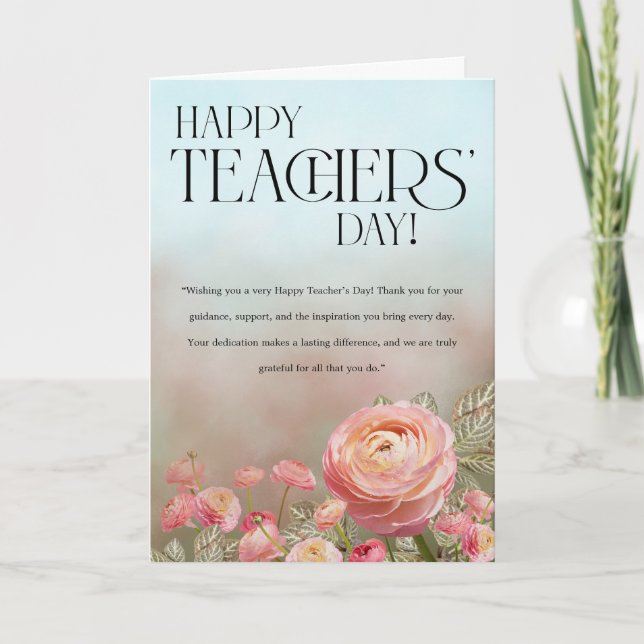 Carte Artistic Floral Teacher’s Day Card (Devant)