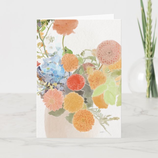 Carte Artistic Floral Watercolor Card (Devant)