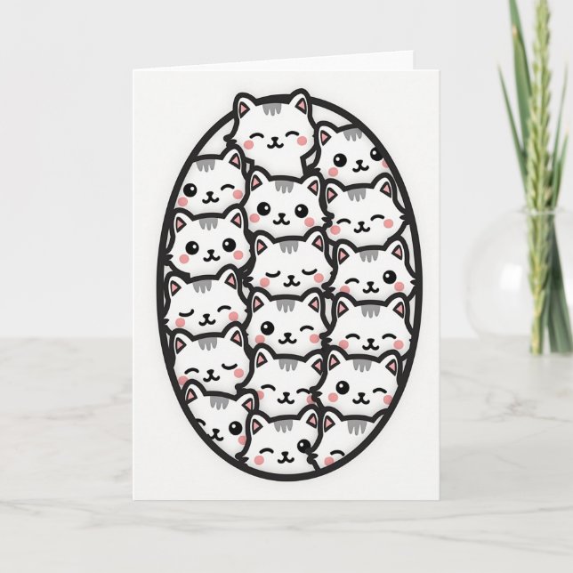 Carte artistique à motif de chats mignons (Devant)