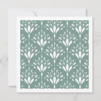 Carte artistique Art Déco florale géométrique vert