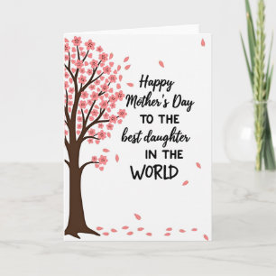 Carte artistique d'arbre à fleurs roses