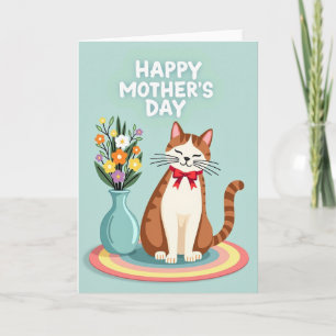Carte artistique de chat pour la fête des mères